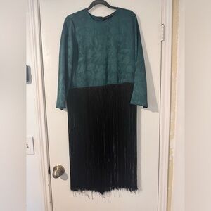 Zara jacquard fringe top